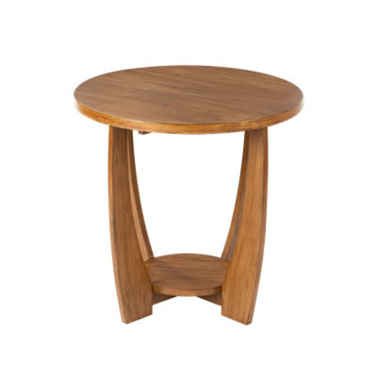 Arch Farmhouse End Table with Storage Shelf French Country Accent Side Table