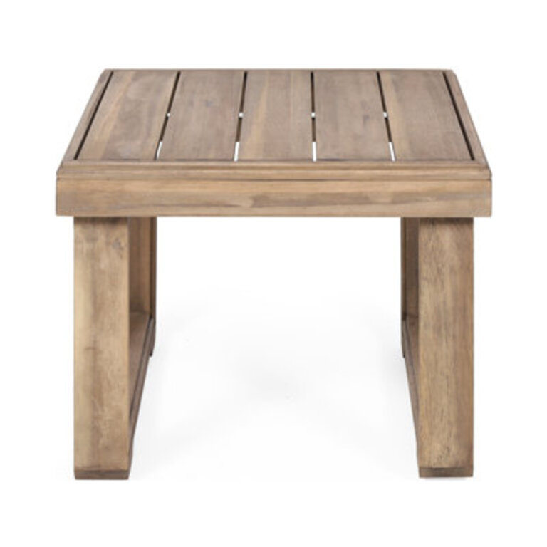 Square Acacia Outdoor Side Table  20 in W 20 in D