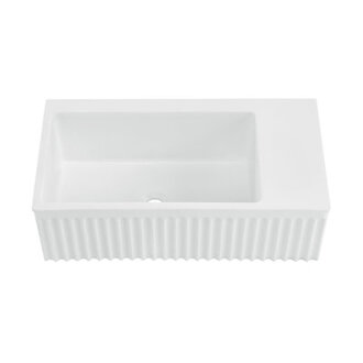 Delice 24 Rectangle Wall-Mount Bathroom Sink in Matte White