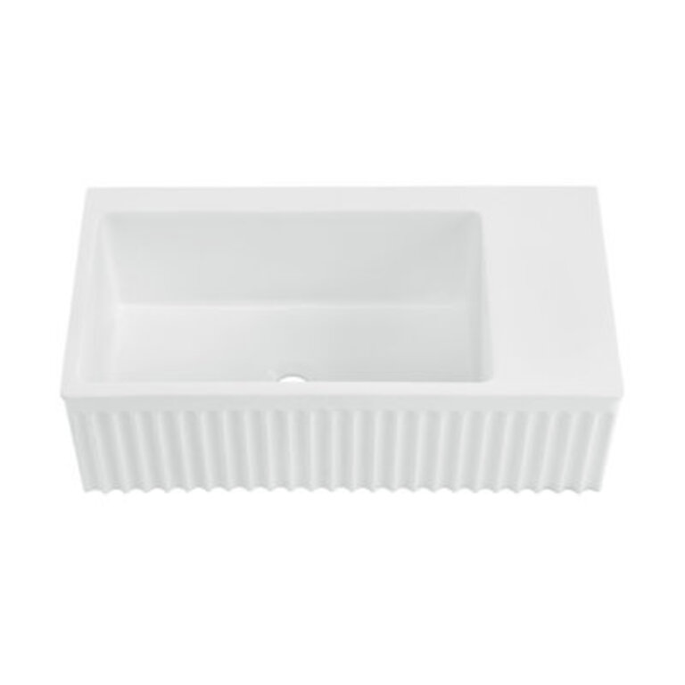 Delice 24 Rectangle Wall-Mount Bathroom Sink in Matte White