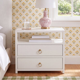Elin 2-Drawer Nightstand with Open Shelf