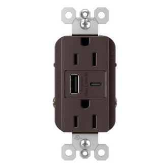 radiant 15A Tamper-Resistant with Ultra-Fast 60A USB Type AC Outlet