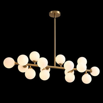 Jewellia 16-Light Metal Sputnik Chandelier with Glass Shades and Adjustable Height