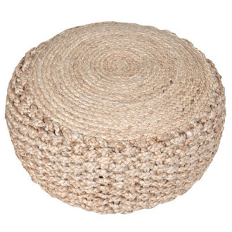 Aarron Hand-Made Jute Braided Ottoman Pouf