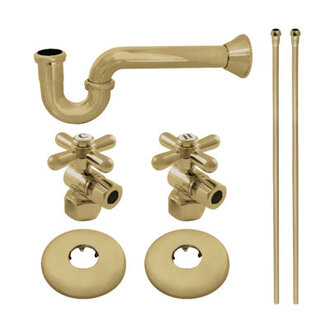 Kingston Brass KPK203 Gourmet Scape Plumbing Supply Kit With 1-12 P-Trap - 12 IPS Inlet X 38 Comp Oulet Antique Brass
