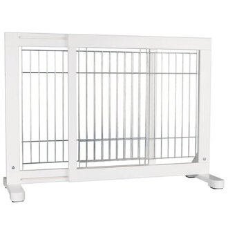 TRIXIE Adjustable Wooden Freestanding Pet Gate 24 Tall Step Over Expands to 425 Pet Barrier