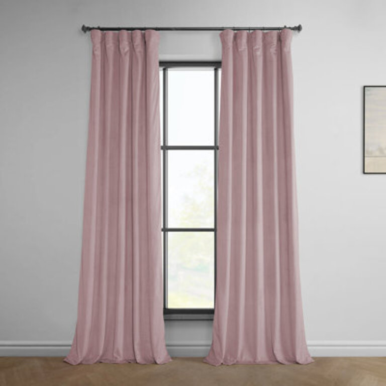 Matra Plush Velvet Polyester Curtains for Bedroom - Room Darkening Curtains for Living Room Window Single Panel