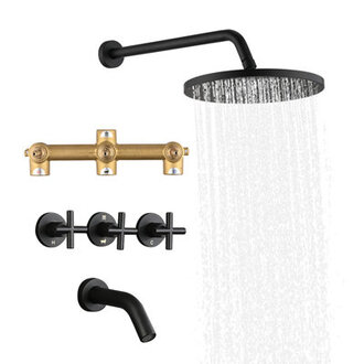Three Handles Tub  Shower Faucet with Rough in-Valve