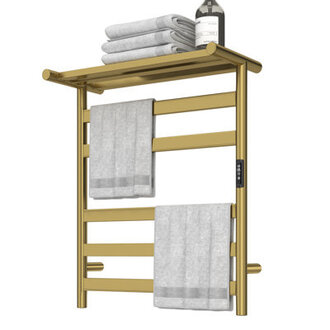 Electric Heated Towel Rack with Top Shelf Wall Mount Towel Warmer