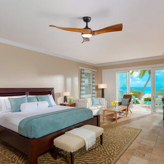 Kemp 52 3 - Blade Classic Propeller Ceiling Fan with Remote Control and LED Light Kit Included