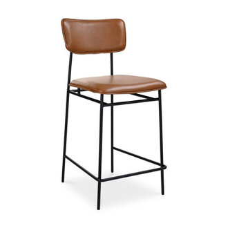 Turin Leather Bar  Counter Stool