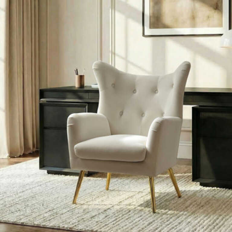 Avianna 2925 Wide Tufted Velvet Wingback Chair