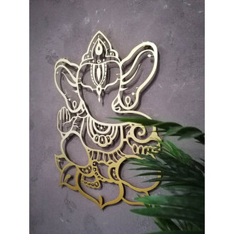Metal Ganesha Idol Wall Hanging Decor Ganapati Metal Wall Art Lord Ganesh Idol