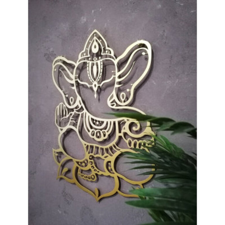 Metal Ganesha Idol Wall Hanging Decor Ganapati Metal Wall Art Lord Ganesh Idol