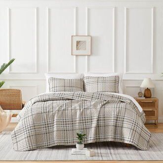 Vilano Microfibre Plaid Quilt Set