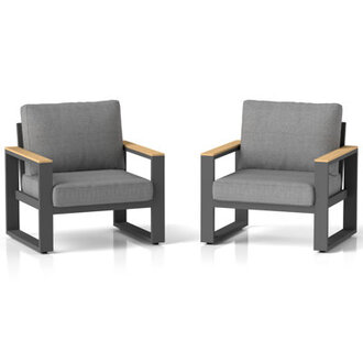 Brandtley Aluminum Patio Chair with Cushions