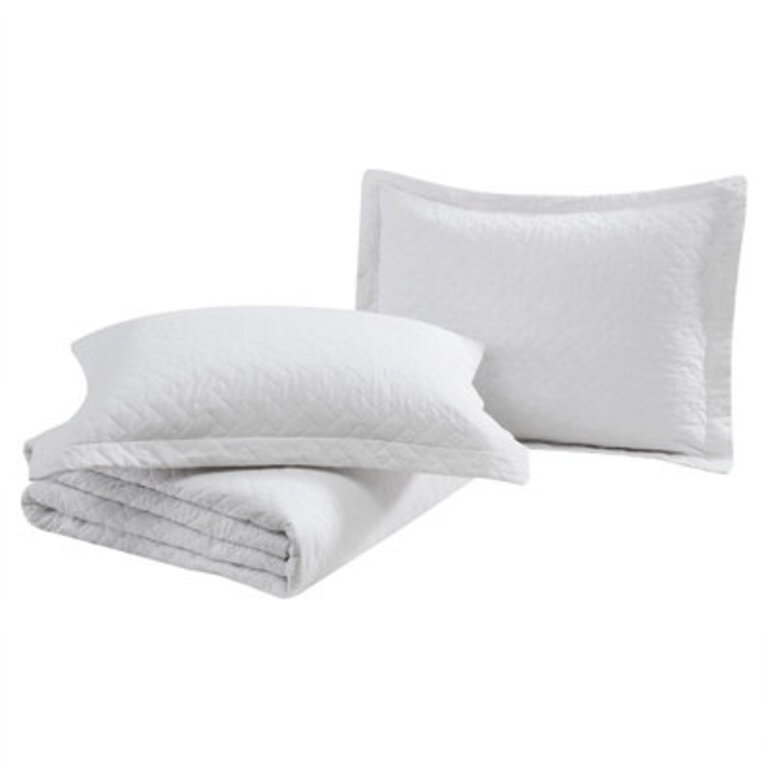 Tommy Bahama Raffia Solid Cotton Reversible Quilt Set