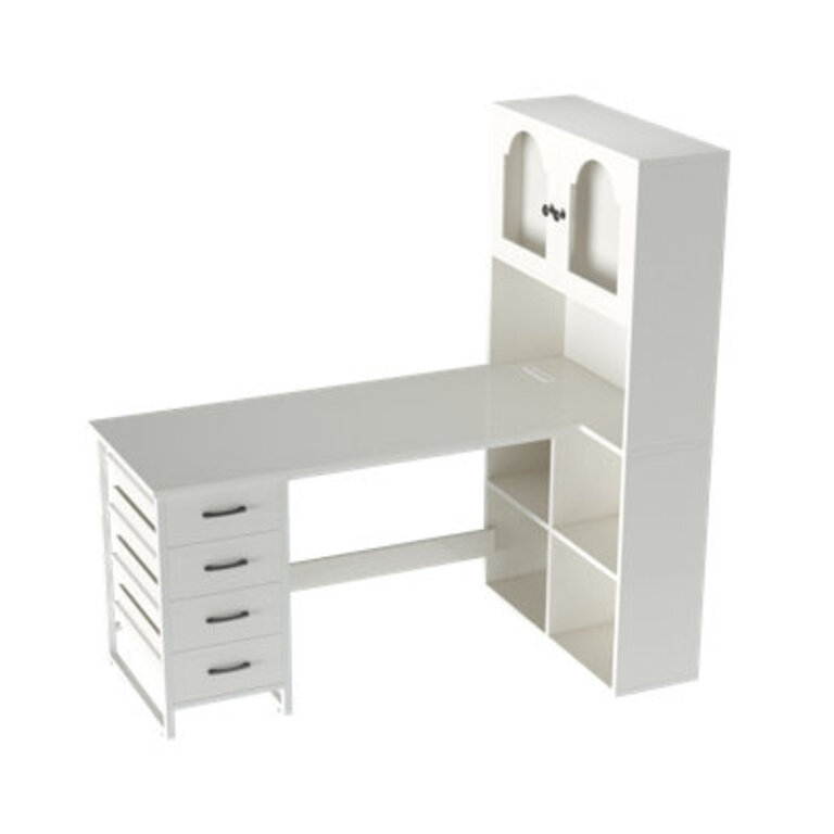 Computer Desk With Tall Bookshelf L Shaped Desk With Drawers  LED Lights Power OutletsCorner Desk With File CabinetHome Office Gaming Desk52X315X63