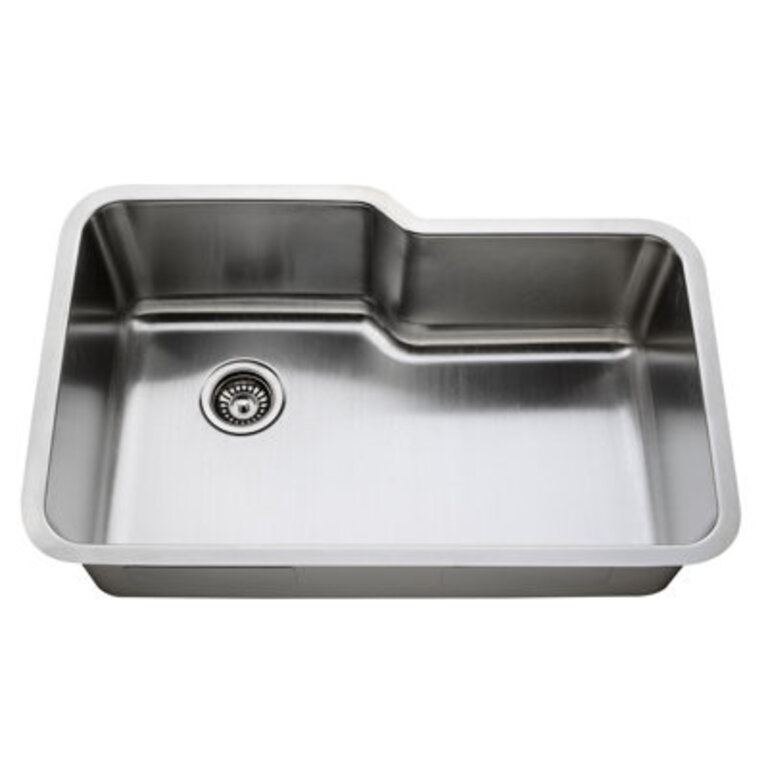 319 x 207 Undermount Single Bowl Kitchen Sink in 16-Gauge T-304 Stainless Steel with Bottom Grid and Basket Strainer
