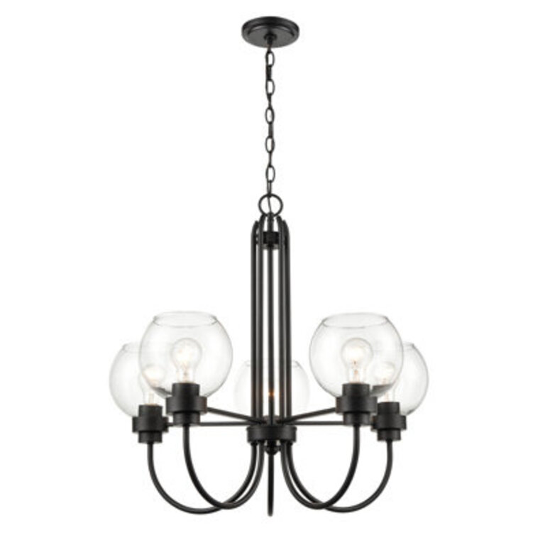 5 - Light Wagon Wheel Chandelier