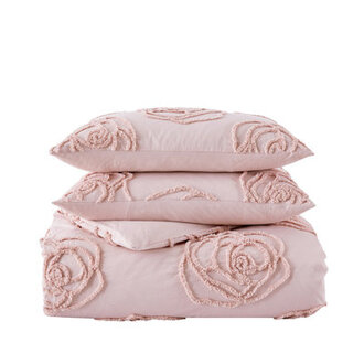 Betsey Johnson Rambling Rose Cotton Pink Duvet Cover Bonus Set