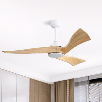 Kemp 52'' 3-Solid Wood Blade Modern Propeller Ceiling Fan with Remote Control and no Light