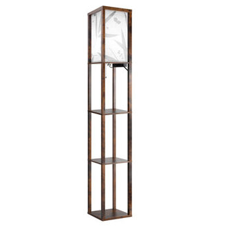 Jarold 637 Column Dimmable Floor Lamp with Shelves  Remote Control  USB Charging Station