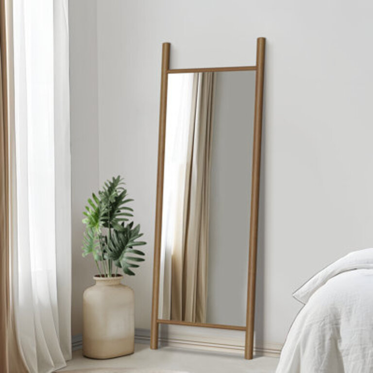 Merienne Wood Dowel Floor Mirror Wall Mirror