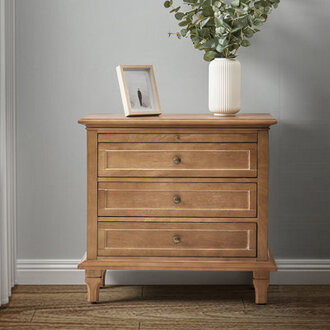 3-Drawer Traditional End Table with Charging Station and Pull-out Shelf