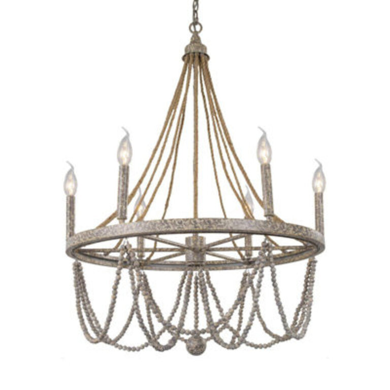 Dianthus 6 - Light Candle Style Empire Chandelier