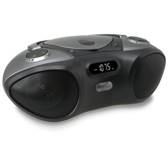 iLive Boombox Bluetooth Speaker with CD Player and FM Radio Black