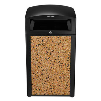 Steel Stone Panelled 40 Gallon Curbside Outdoor Trash Can