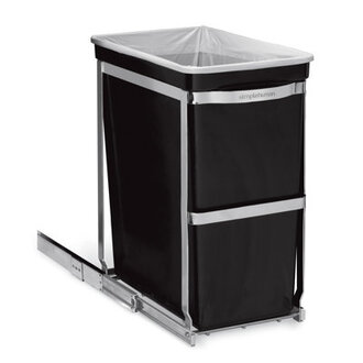 Simplehuman 30 L 8 Gallon Under Counter Kitchen Cabinet Pull-Out Trash Can Heavy-Duty Steel Frame
