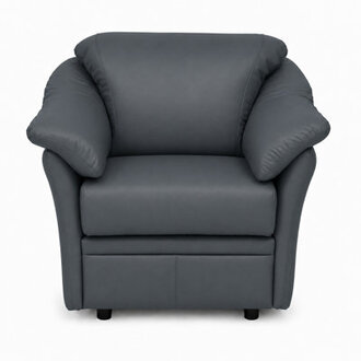 Ramdev Top Grain Leather Chair with Cushioned Back and Pillow Top Arm