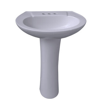 Chelsea 450 Vitreous China Oval Pedestal Bathroom Sink with Overflow