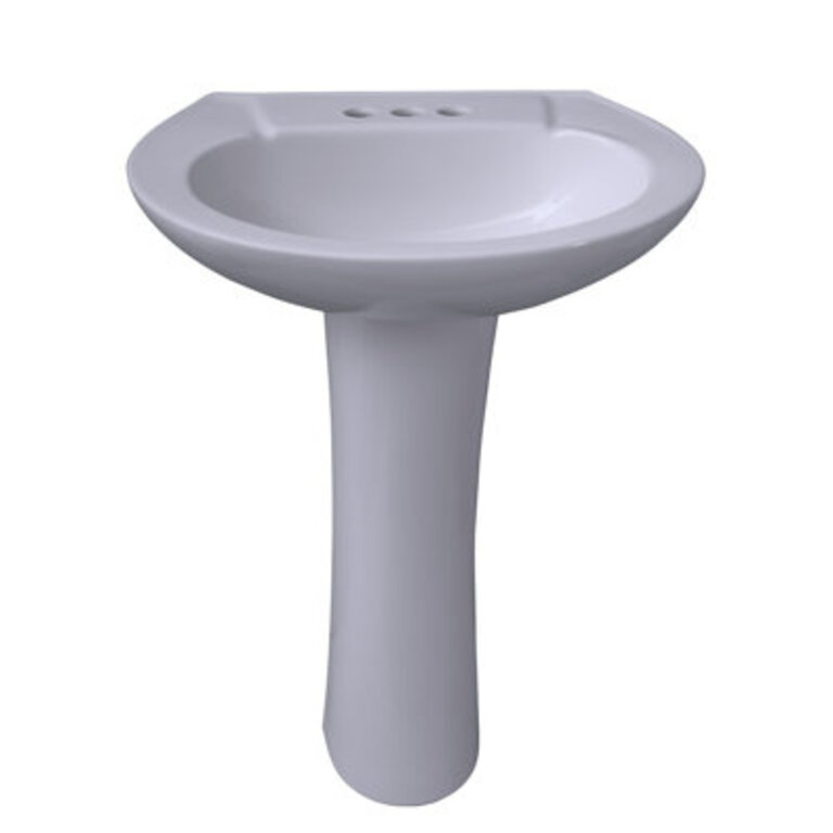 Chelsea 450 Vitreous China Oval Pedestal Bathroom Sink with Overflow