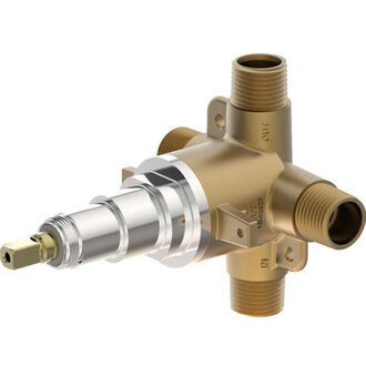 Temptrol 12 Inch Triple Outlet Diverter Valve with 4 Ports in Brass