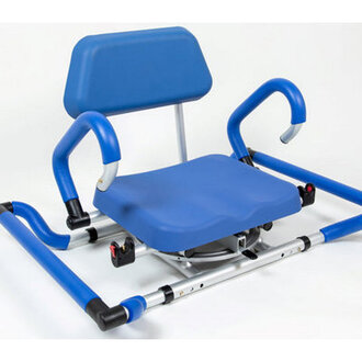 Iliving ILG-628 Swivel Pivoting Tub-Mounted Shower Chair For Bathtub With Padded Seat Back And Arms And Adjustable Mounting Width