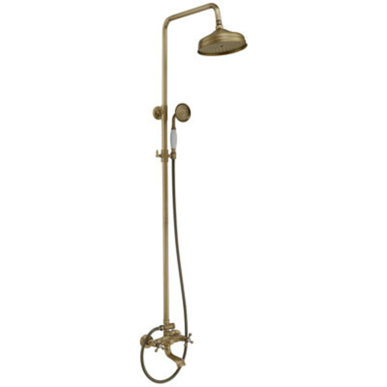 VIBRANTBATH Antique Bronze  78 Waterfall Dual Head Shower Faucet Bar System with 2-way Diverter  Ceramic Disc Valve Included