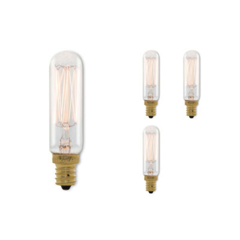 25 Watt 25 Watt Equivalent T6 Incandescent Dimmable Light Bulb 2700K E12 Candelabra Base