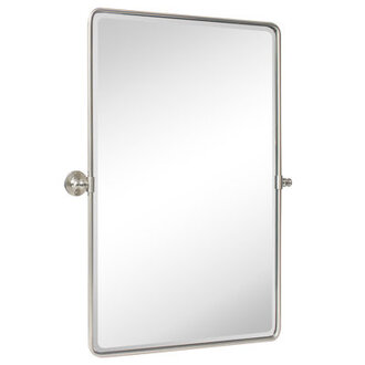 Woodvale Metal Framed Beveled Pivoting Wall Mirror