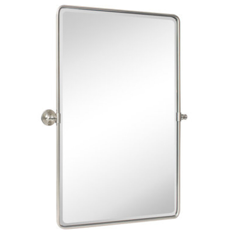 Woodvale Metal Framed Beveled Pivoting Wall Mirror