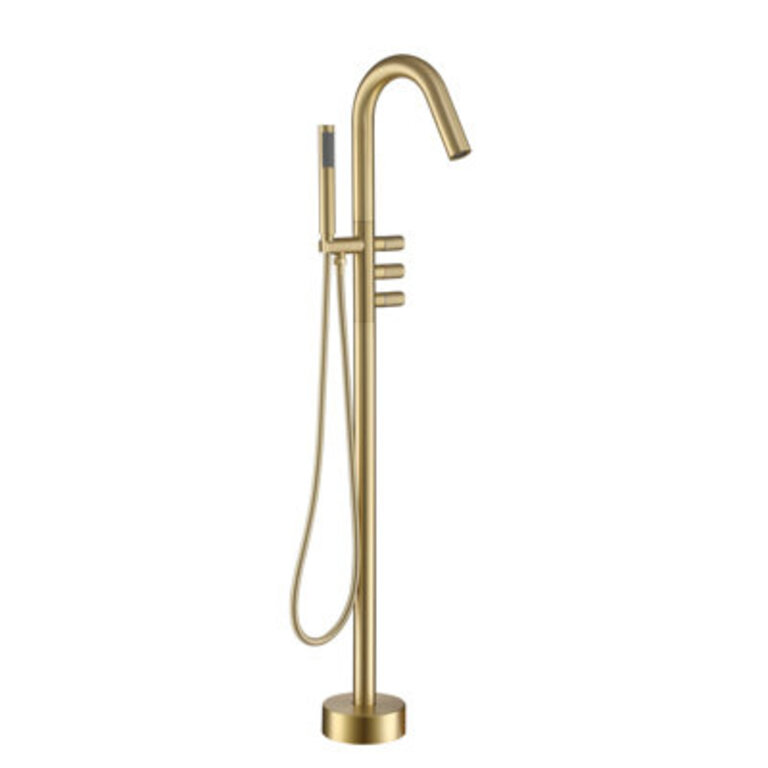 3 Handle Floor Freestanding Tub Filler with Diverter