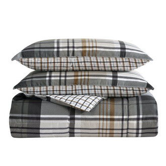 Eddie Bauer Normandy Plaid Microsuede Reversible Comforter Set