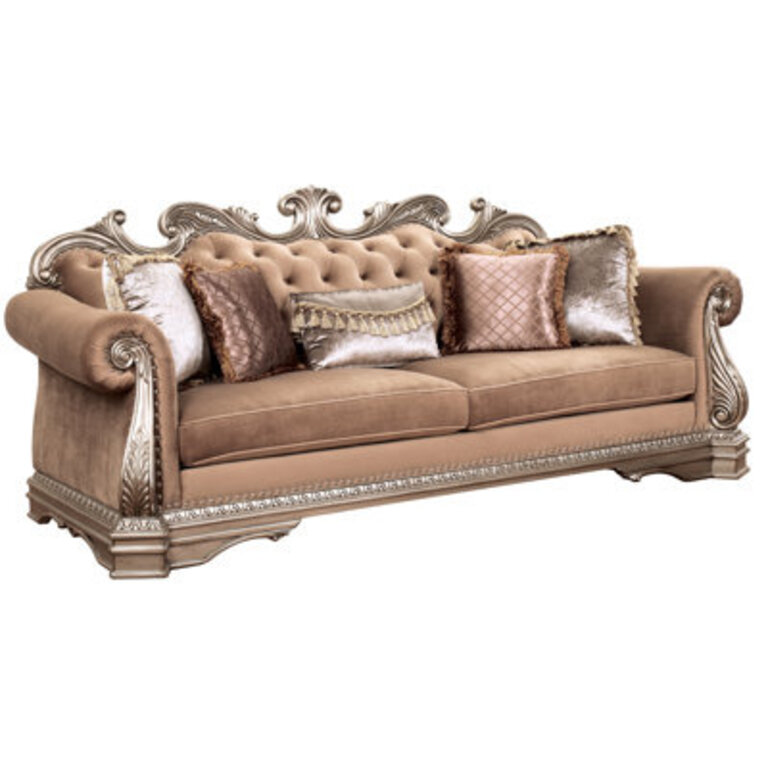 Lititz Rolled Arm Sofa in Antique Silver
