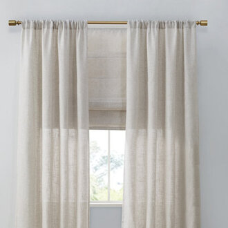 Kyler Natural Linen Blend Light Filtering Soft Lightweight Single 31x64 Roman Shade