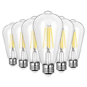 7 Watt 60 Watt Equivalent St64 LED Dimmable Light Bulb Warm White 2700 E26Medium Standard Base