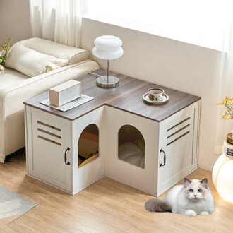 Fayiz Corner Manufactured Wood Hidden Litter Box Enclosure