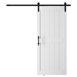 Manufactured Paneled Wood Barn Door with Installation Hardware