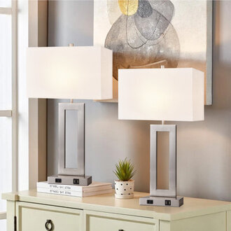 22 Dimmable Touch Control Table Lamp with Dual USB Ports